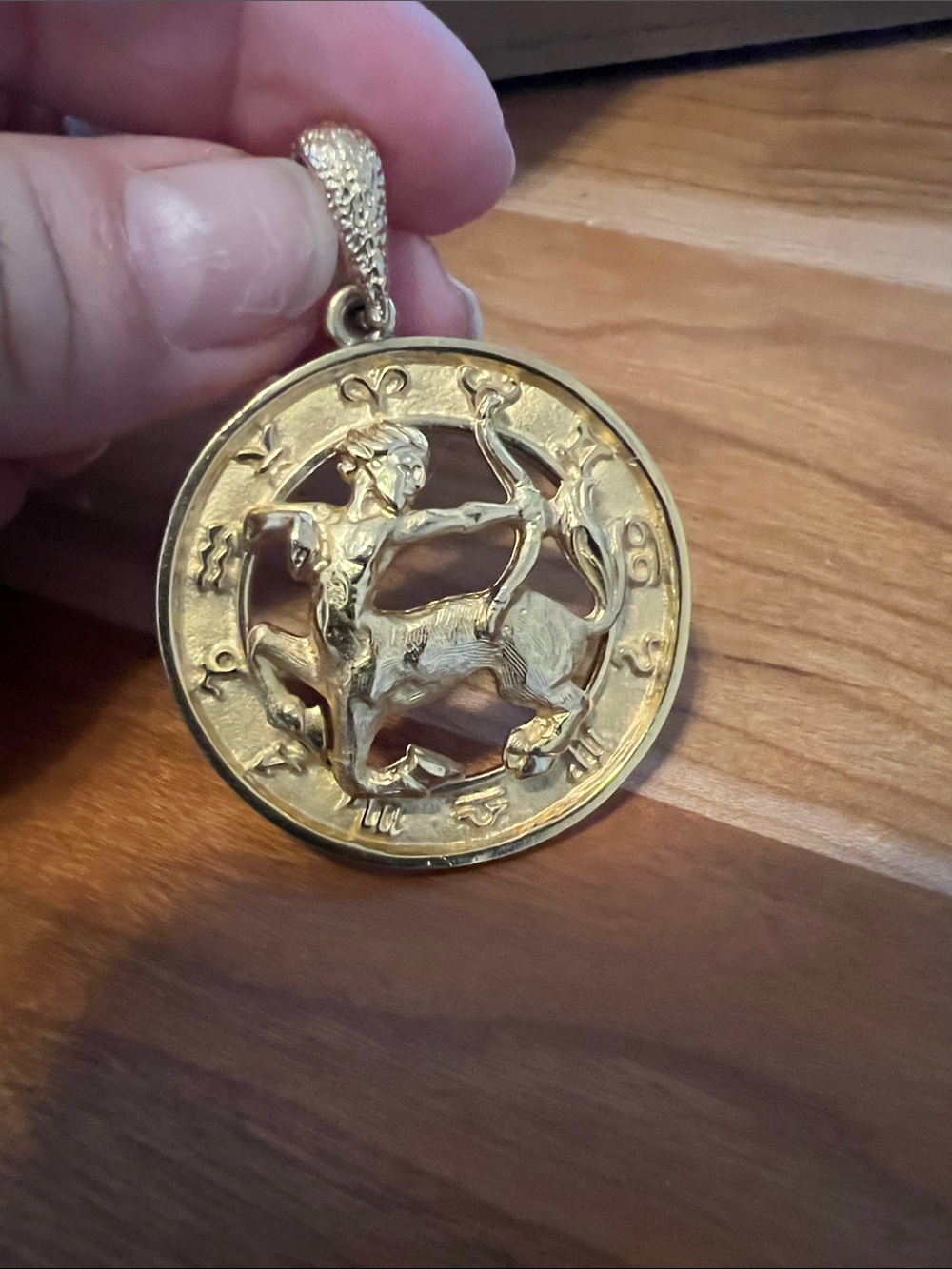 Gold Sagittarius Zodiac Pendant